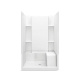 Sterling® 72280100-0 3-Piece Complete Seated Shower Back Wall, Accord®, 48-1/4 in L x 37-1/4 in W x 76 in H, Solid Vikrell®, White