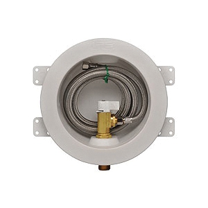 Water-Tite 88482 Round Ice Maker Outlet Box With Hose, Quarter Turn Valve
