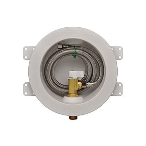 Water-Tite 88482 Round Ice Maker Outlet Box with Hose, Quarter Turn Valve