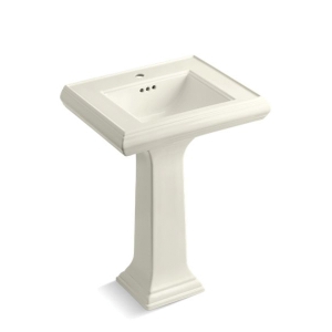 Kohler® 2238-1-96 Memoirs® Bathroom Sink Basin with Overflow Drain, Rectangular Shape, 24 in W x 19-3/4 in D x 34-3/8 in H, Pedestal Mount, Fireclay, Biscuit