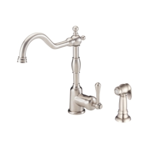 Danze® D401157SS Opulence® Kitchen Faucet, 1.75 gpm Flow Rate, 8 in Center, 360 deg Swivel Spout, Stainless Steel