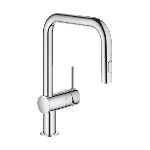 GROHE 32319003 Minta® Pull-Down Kitchen Faucet, Residential, 1.75 gpm Flow Rate, Swivel Spout, Polished Chrome, 1 Handle, 1 Faucet Hole
