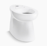 Sterling® 402101-0 Chair Height Toilet Bowl, Brella™ Comfort Height™, White, Elongated Shape, 12 in Rough-In, 8-9/16 in H Rim, 2 in Trapway