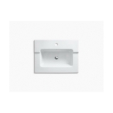 Kohler® 2979-1-95 Tresham® Bathroom Sink with Overflow Drain, Rectangular Shape, 25-7/16 in W x 19-1/16 in D x 7-7/8 in H, ITB/Vanity Top Mount, Vitreous China, Ice Grey