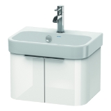 DURAVIT H2626802222 Rectangular Vanity Unit, Happy D.2, 11 in OAH x 18-3/4 in OAW x 13-3/4 in OAD, Wall Mount, White High Gloss Cabinet