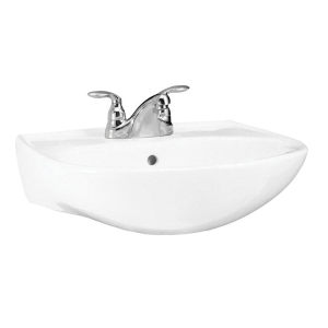 Sterling® 446121-0 Bathroom Sink, Sacramento®, Oval Shape, 21-1/4 in L x 18-1/4 in W, Pedastal/Top/Wall Mount, Vitreous China, White