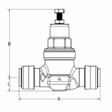 Sharkbite® 23808-0045 EB45 Pressure Regulating Valve with SharkBite® Direct Connector, 3/4 in Nominal, Push-Fit End Style, 45 psi Pressure, Bronze Body