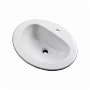 Gerber® G0012831CH Maxwell® Self-Rimming Bathroom Sink With Consealed Front Overflow, Oval Shape, Vitreous China, White