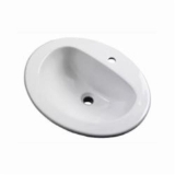 Gerber® G0012831CH Maxwell® Self-Rimming Bathroom Sink with Consealed Front Overflow, Oval Shape, Vitreous China, White