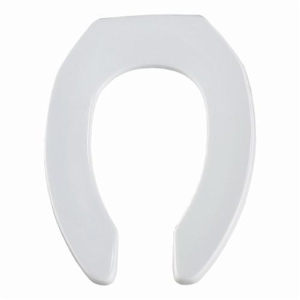 Bemis® 1955CT 000 Heavy Duty Toilet Seat, Elongated Bowl, Open Front, Plastic, White, Self-Sustaining Check Hinge