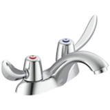 DELTA® 21C122 TECK® Heavy Duty Centerset Sink Faucet, Chrome, 2 Handles, 1.5 gpm Flow Rate