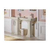 Kohler® 2268-1-58 Memoirs® Stately Design Elegant Bathroom Sink Basin with Overflow Drain, Rectangular Shape, 30 in W x 21-3/4 in D x 34-3/4 in H, Pedestal Mount, Fireclay, Thunder Grey