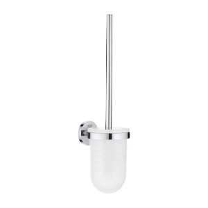 GROHE 40374001 Essentials Toilet Brush Set, StarLight® Chrome Plated, Glass/Metal