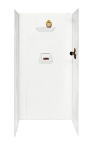 Swan® Fiberglass White Panel Kit Shower Wall Surround (36-in x 36-in)