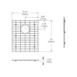 Elkay® GFOBG1517SS Bottom Grid, 13-1/2 in L x 16 in W x 11/16 in H