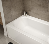 BOOTZ® 011-2343-00 Maui Plus 6032 Left Hand Drain Alcove Bathtub, 60" × 32" × 16.562", White