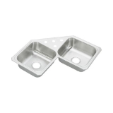 Elkay® CCR32324 Celebrity® Corner Sink, Specialty, 4 Faucet Holes, 31-7/8 in W x 31-7/8 in D x 6-7/8 in H, Corner Mount, Stainless Steel, Brushed Satin