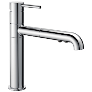 DELTA® 4159-DST Trinsic® Kitchen Faucet, Commercial, 1.8 gpm Flow Rate, 120 deg Swivel Spout, Polished Chrome, 1 Handle, 1/3 Faucet Holes