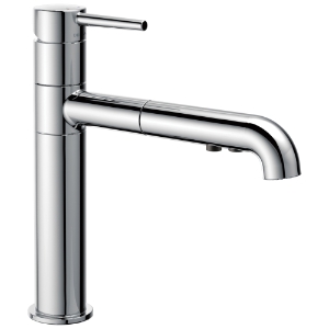 DELTA® 4159-DST Trinsic® Kitchen Faucet, Commercial, 1.8 gpm Flow Rate, 120 deg Swivel Spout, Chrome, 1 Handle, 1/3 Faucet Holes