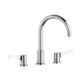 Elkay® LKD2439BHC Food Service Kitchen Faucet, 1.5 gpm Flow Rate, 8 in Center, Arc Tube Spout, Polished Chrome, 2 Handles