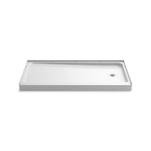 Sterling® 72181120-0 Ensemble™ Shower Base, White, Right Drain, 60 in L x 32 in W x 4-1/2 in D