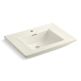 Memoirs® Stately Design Elegant Bathroom Sink With Overflow, Rectangular, 30 in W x 21-3/4 in D x 8-5/8 in H, Countertop/Drop-In/Pedestalt, Fireclay, Biscuit