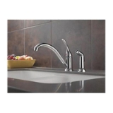 DELTA® 2100LF Kitchen Faucet, Classic, Commercial, 1.8 gpm Flow Rate, 8 in Center, Swivel Spout, Chrome, 2 Handles