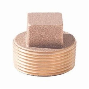 Merit Brass X117A-06 Solid Square Head Pipe Plug, 3/8 in Nominal, MNPT End Style, 125 lb, Brass, Import