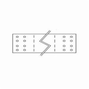 GFM 949 16 Hole Stud Protector Plate, 3 in H x 24 in W, 0.19 in Hole, Steel