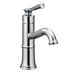 Moen® 6402 Bathroom Faucet, Belfield™, 5-1/2 in Spout, 5-1/2 in H Spout, Polished Chrome, 1 Handle, Pop-Up Drain