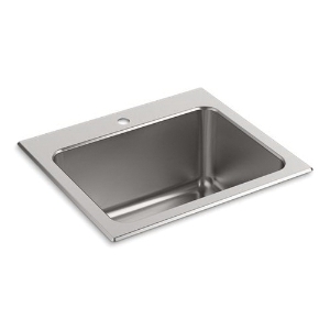 Kohler® 5798-1-NA Ballad™ 25 in Top-Mount Single-Bowl Utility Sink, Stainless Steel