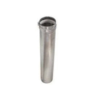 APCOM 100112406 Straight Vent Pipe, 4 in Dia x 12 in L, Stainless Steel