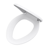 Gerber® G0099849 Toilet Seat with Cover, Elongated Bowl, Closed Front, Solid Polypropylene, White, Adjustable Hinge