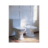 DURAVIT D1002200 2-Piece Toilet, 1930 Series, Octagonal Bowl, 15 in H Rim, 12 in Rough-In, 1.28 gpf, White