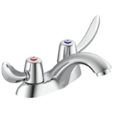 DELTA® 21C132 TECK® Heavy Duty Centerset Sink Faucet, Chrome, 2 Handles, 1.5 gpm Flow Rate