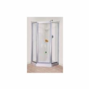 ELM® 38.750 STYLEMATE® Premier Neo-Angle Pivot Door Shower Enclosure, 38 in L, Aluminum