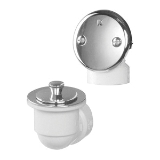 PlumbPak® 651PVC Roller Ball Style Half Pack Bath Drain, PVC, Polished Chrome