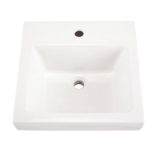 Gerber® G0013821 Wicker Park™ Above Counter Bathroom Sink, Square Shape, 18 in W x 18 in D x 8-1/8 in H, Vitreous China, White