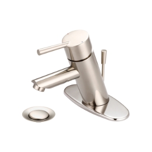 OLYMPIA L-6052-WD-BN Lavatory Faucet, i2, 1.5 gpm Flow Rate, 2-7/8 in H Spout, 1 Handle, Pop-Up Drain, PVD Brushed Nickel, Function: Traditional