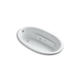 Kohler® 1164-CB-0 Bathtub with Custom Pump Location, Sunward®, Whirlpool, Oval Shape, 72 in L x 42 in W, End Drain, White