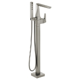 DELTA® T4743-SS-PR-FL Trillian™ Floor Mount Tub Filler Trim, 1.75 gpm Handshower/10 gpm Spout Flow Rate, Lumicoat® Stainless, 1 Handle, Commercial/Residential