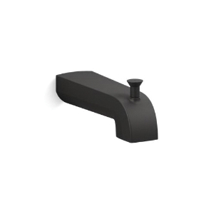 Kohler® 97089-BL Pitch® Wall-Mount Diverter Bath Spout, Matte Black