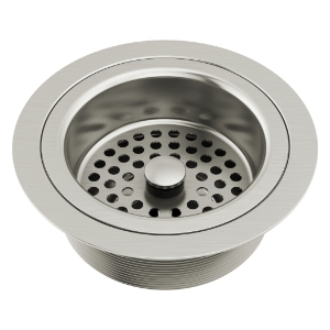 Brizo® 69052-SS Kitchen Sink Flange with Strainer, 4-1/2 in Nominal, 4-1/2 in OAL, Tailpiece Connection, Solid Brass, Stainless