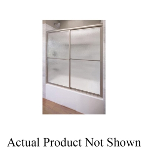 Basco® 6150-56S Sliding Framed Tub Door, Obscure Glass, Silver, 5/32 in THK Glass, Deluxe™