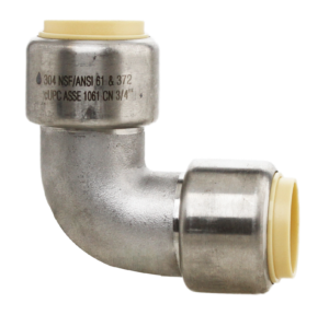 Boshart Industries SSPF-E07 3/4" 304 Stainless Steel Push-Fit 90 Degree Elbow