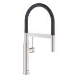 GROHE 30295DC0 Semi-Pro Essence New Kitchen Faucet with Integrated Temperature Limiter, 1.75 gpm Flow Rate, 360 deg Swivel Spout, SuperSteel, 1 Handle