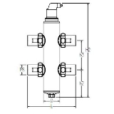 SPIROTHERM® Spirovent® Microbubble™ VDX125FT Quad VDX Hydraulic Separator, 1-1/4 in Nominal, FNPT Connection, 150 psig Working, 270 deg F, Brass