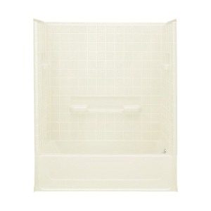 Sterling® 61040120-96 Bath/Shower, All Pro®, 60-1/4 in L x 31-1/2 in W x 74 in H, Solid Vikrell®, Kohler® Biscuit