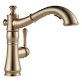 DELTA® 4197-CZ-DST Cassidy® Kitchen Faucet, 1.8 gpm Flow Rate, 360 deg Swivel Spout, Champagne Bronze, 1 Handle, 1/3 Faucet Holes