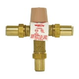 WATTS® 0559164 LFMMV Thermostatic Mixing Valve, 1/2 in Nominal, Union Quick-Connect End Style, 150 psi Pressure, 0.5 to 20 gpm Flow, Cast Copper Silicon Alloy Body